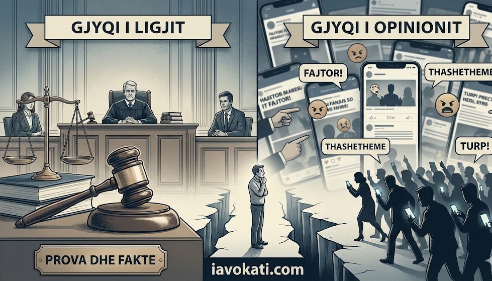 Në sallën e gjyqit kërkohen prova. Në gjyqin e opinionit publik mjafton një fjalë. Të pafajshëm deri në provimin e fajësisë: Një parim që po e harrojmë!